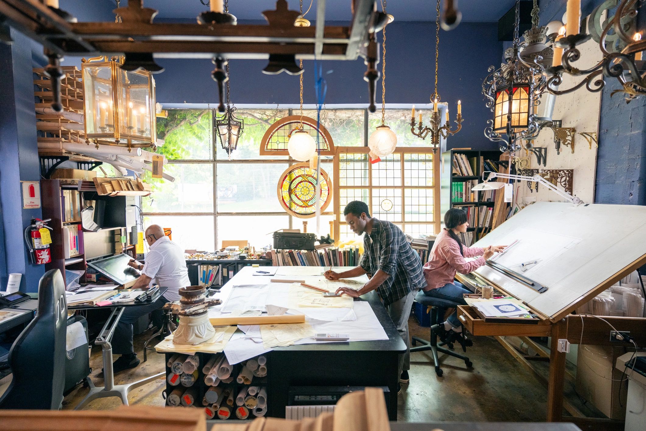 Creative team workspace representing the business behind the store